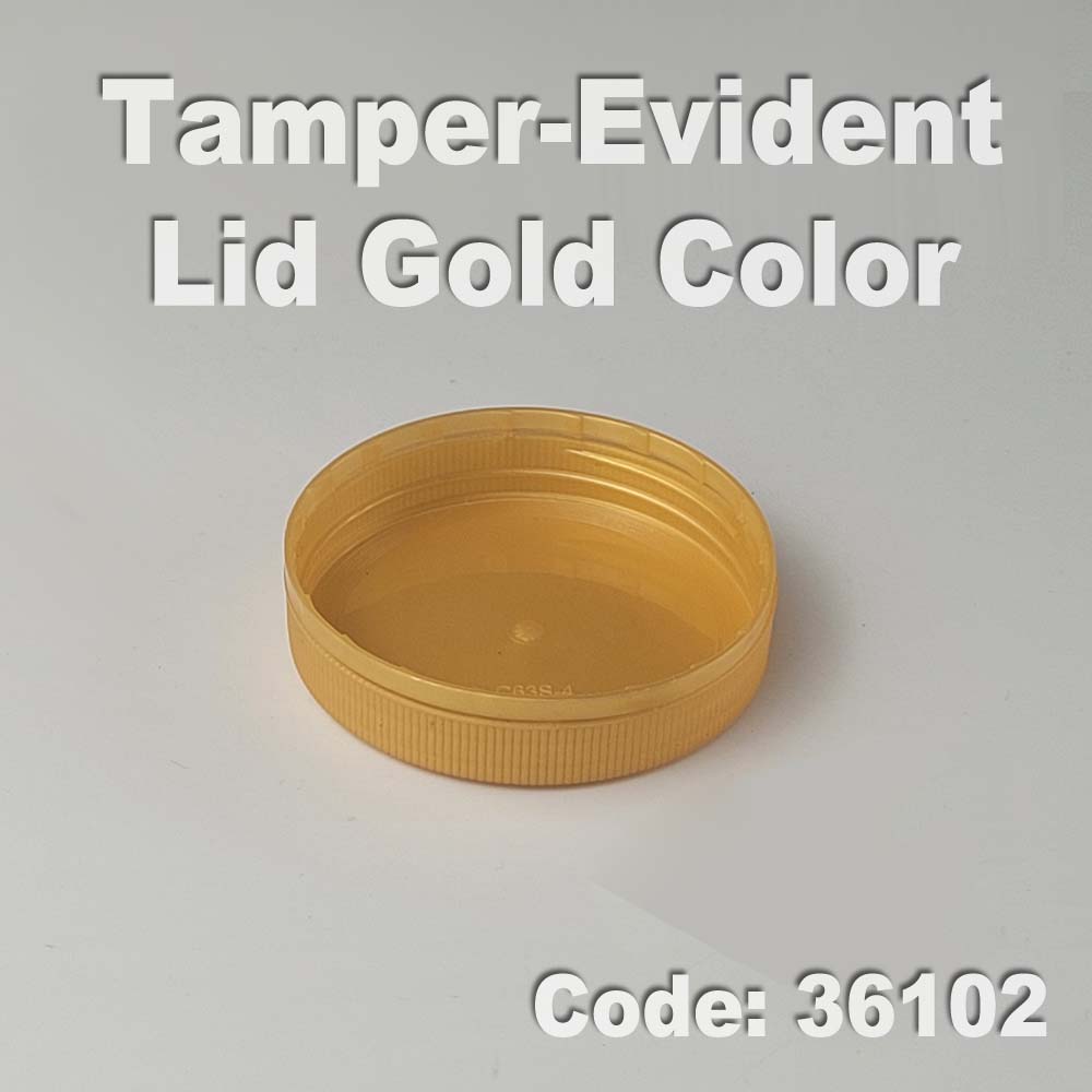 gold tamper evident lid 63mm